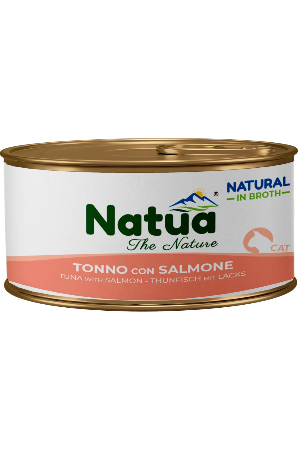 Natua Cat Natural Tonno Salmone Broth 85g Lattina Natua Cat Natural Tonno Salmone Broth 85g Lattina